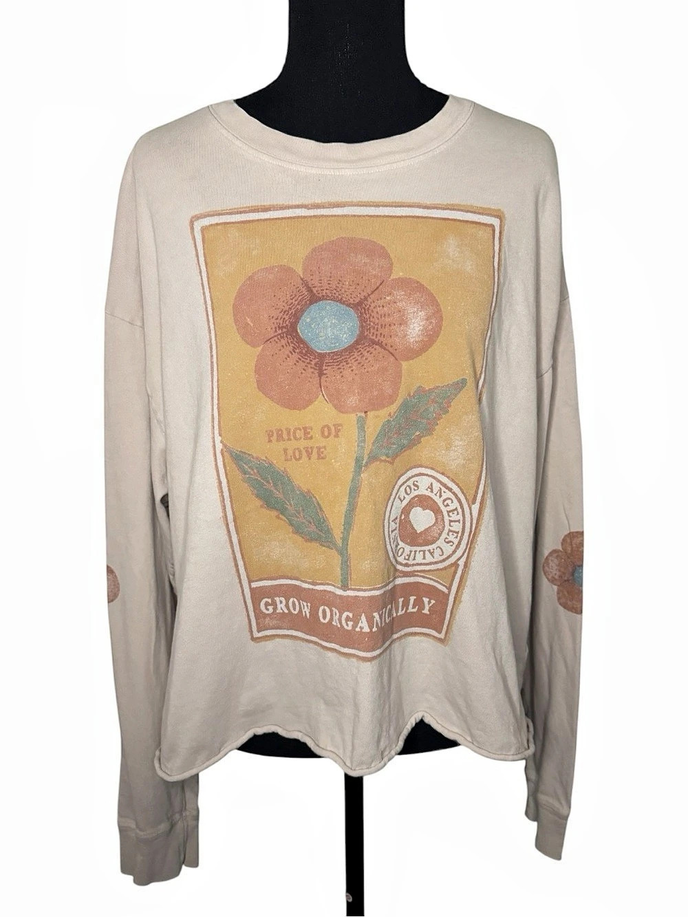 Daydreamer x Free People Grow Organically Graphic Long Sleeve Top - Size L